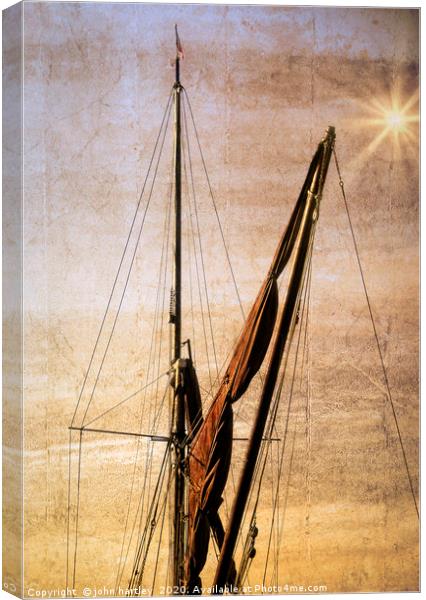 Sails Furled, waiting for the Breeze Canvas Print by john hartley