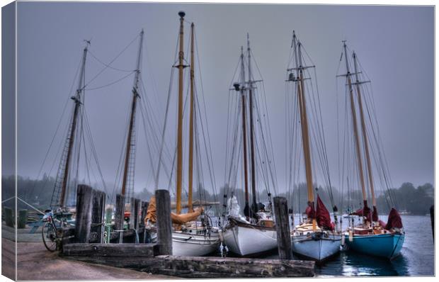 Schooners in Hubbards Cove Canvas Print by Roxane Bay