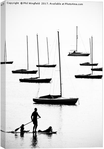 Paddle Board Family Canvas Print by Phil Wingfield