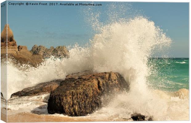 Wild sea in Cornwall Canvas Print by Kevin Frost