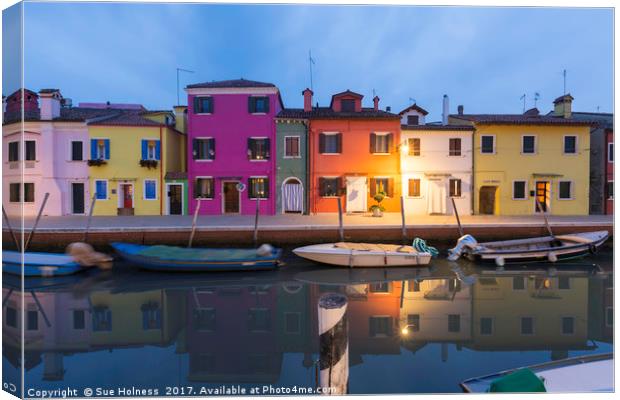 Burano Houses Canvas Print by Sue Holness
