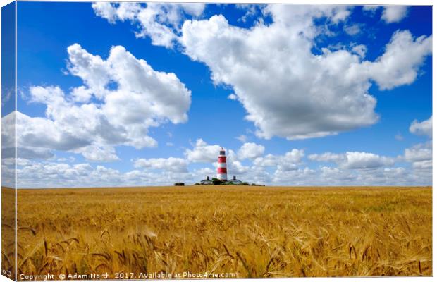 Happisburgh Lighthouse, Norfolk Canvas Print by Adam North