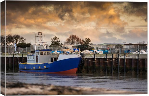 Walberswick and Southwolds Harbour at Sunrise Canvas Print by Mark Hawkes