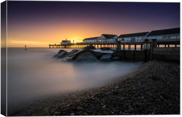 Southwold Pier at Sunrise Canvas Print by Mark Hawkes