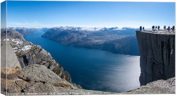 Preikestolen - The Pulpit Rock above Lysefjord Canvas Print by Sebastien Greber