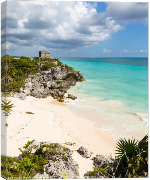 Temple of the god of wind, Tulum Canvas Print by Sebastien Greber