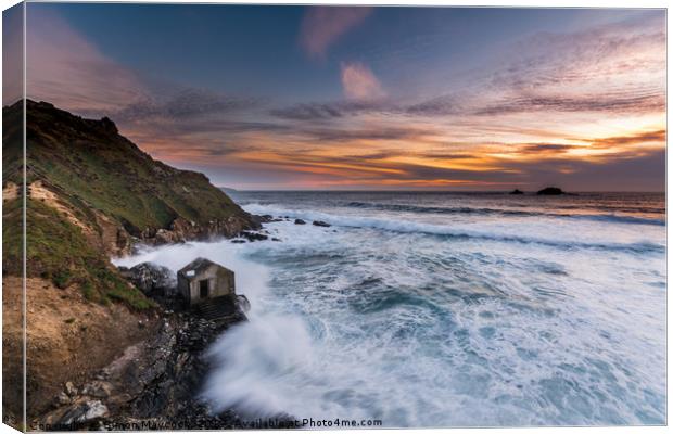 Cape Cornwall Sunset #1 Canvas Print by Simon Maycock