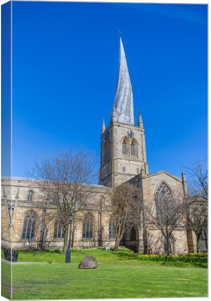 Crooked Spire - Chesterfield Canvas Print by Mike Roberts