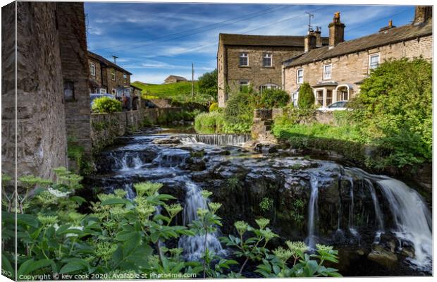 Hawes waterfall  Canvas Print by kevin cook