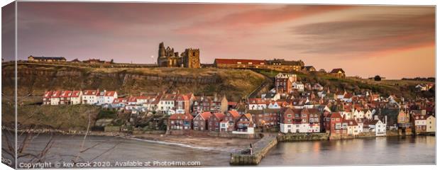 Evening light whitby-Pano Canvas Print by kevin cook
