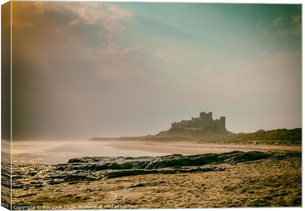 sunset at Bamburgh Canvas Print by kevin cook