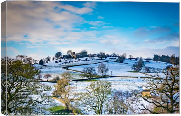 Middlesmoor in the snow Canvas Print by kevin cook