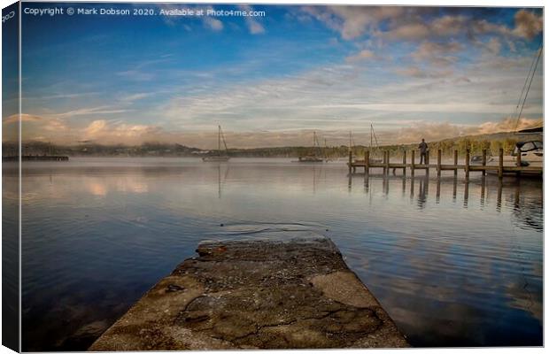 Thoughts By The Jetty at Ambleside Canvas Print by Mark Dobson