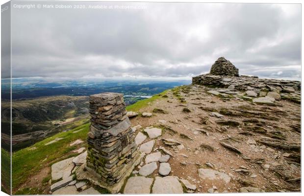 The Old Man Of Coniston Summit Canvas Print by Mark Dobson