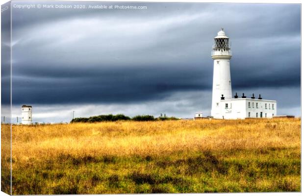 Old & New Lighthouses at Flamborough Head Canvas Print by Mark Dobson