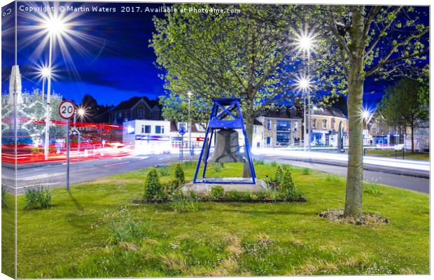 Battery Point Bell, Portishead with Light Trails Canvas Print by Martin Waters