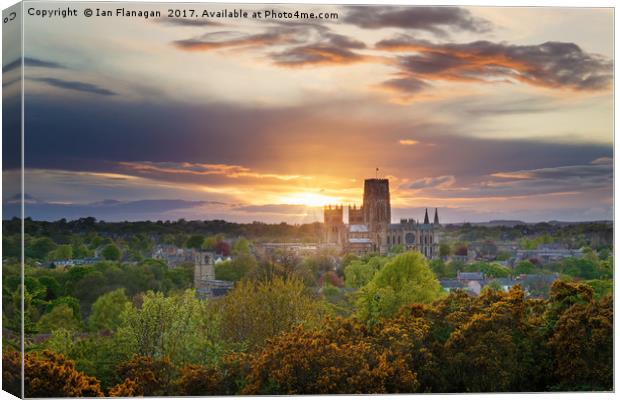 Durham Cathedral at sunset Canvas Print by Ian Flanagan