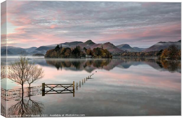 Derwent Water Sunrise Canvas Print by Phil Buckle