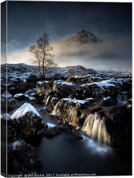 Buachaille and Falls Canvas Print by Phil Buckle