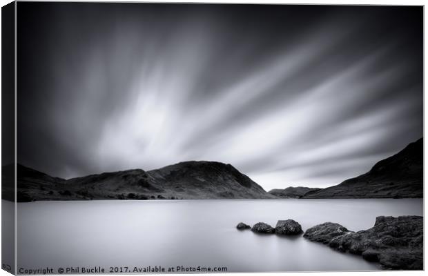 Crummock Water Black and White Canvas Print by Phil Buckle