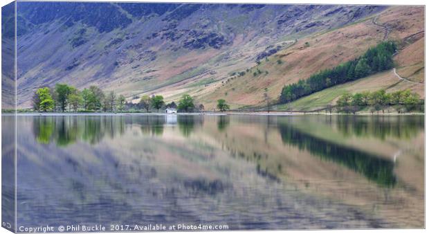 Buttermere Calm reflections Canvas Print by Phil Buckle