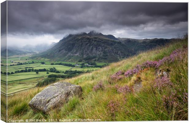 Langdale Pikes and Mickleden Valley Canvas Print by Phil Buckle