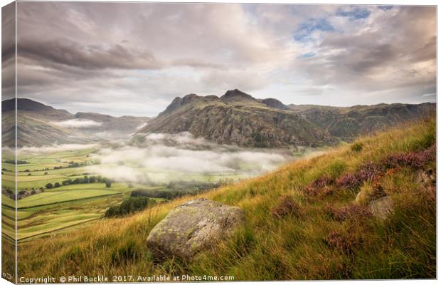 Mist in Langdale Valley Canvas Print by Phil Buckle