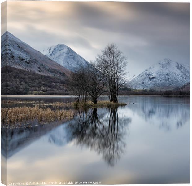 Brothers Water Winter Canvas Print by Phil Buckle