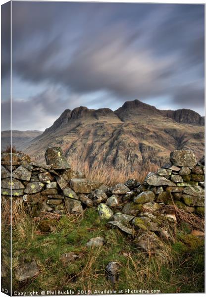 Long Exposure Langdale Pikes Canvas Print by Phil Buckle