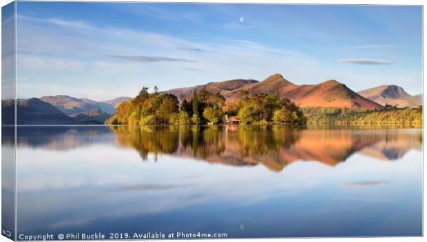 Catbells Moon Canvas Print by Phil Buckle