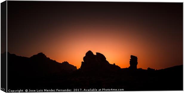 sunset at El Teide mountain Canvas Print by Jose Luis Mendez Fernand