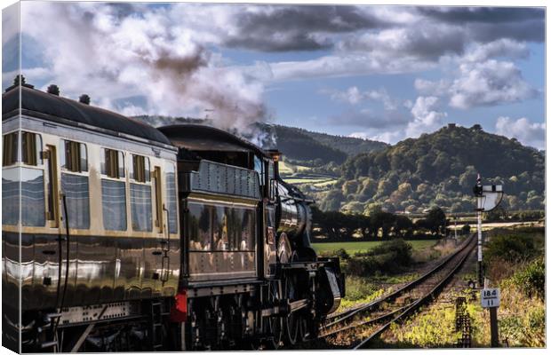 Steam train to Dunster Canvas Print by Alf Damp