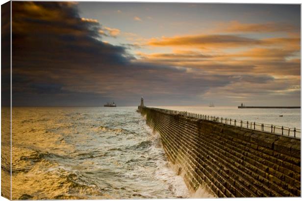 Mouth of the Tyne Canvas Print by Ken Cowins
