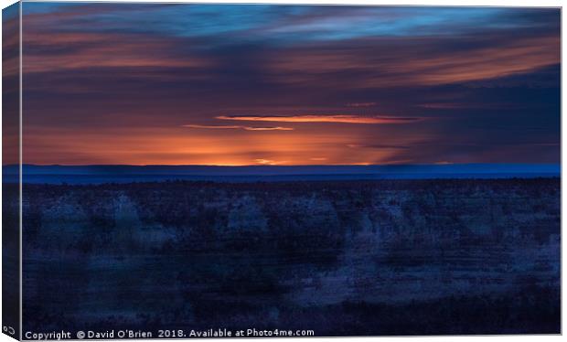 Sunset over Grand Canyon Canvas Print by David O'Brien