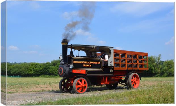 Ransomes Sims & Jefferies steam wagon Canvas Print by Alan Barnes