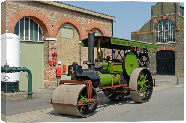 Aveling & Porter steam road roller Canvas Print by Alan Barnes