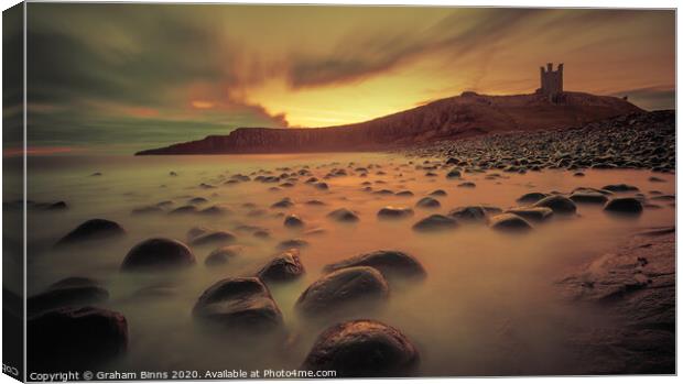 Dunstanburgh Castle Sunrise Canvas Print by Graham Binns