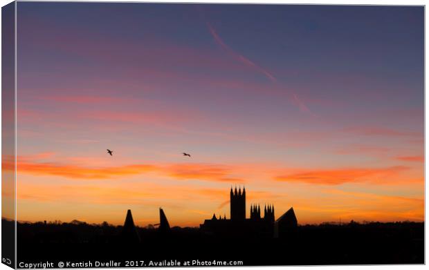 Abstract Dawn Over Canterbury Cathedral Canvas Print by Kentish Dweller