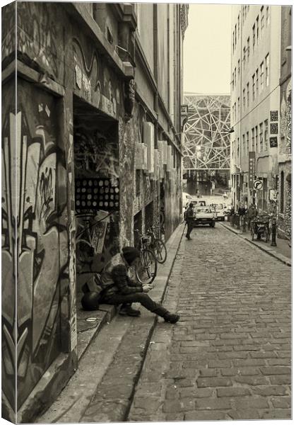 City Lane in Melbourne Canvas Print by Richard Zalan