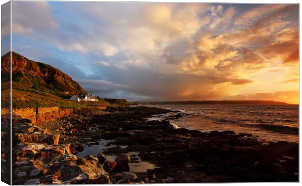 Sunset over Ballycastle Canvas Print by Sorcha Lewis