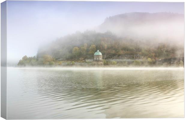 Smoky waters of the Foel, elan Valley Canvas Print by Sorcha Lewis