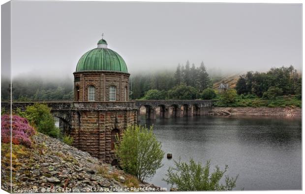 Elan Valley Foel Tower with heather touches Canvas Print by Sorcha Lewis