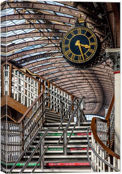 The clock at York railway station, England Canvas Print by John Hall