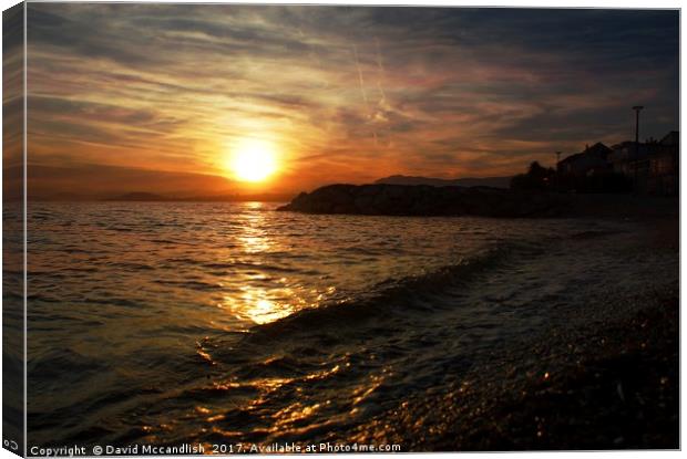 Deep Sunsets of Podstrana                          Canvas Print by David Mccandlish