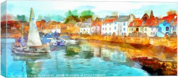  St Monans Harbour Area Canvas Print by David Mccandlish