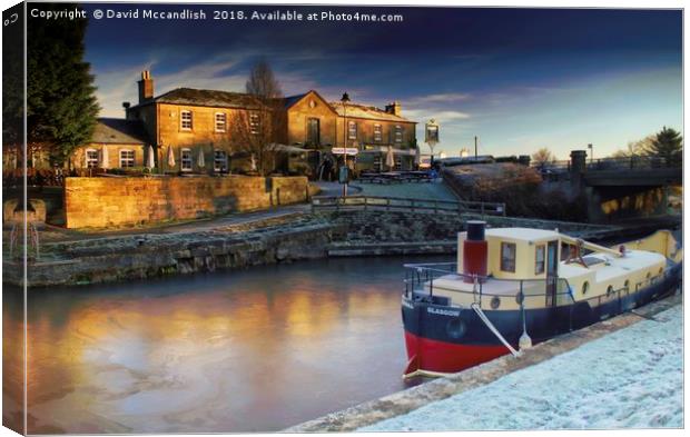        Dawn on Forth and Clyde Canal               Canvas Print by David Mccandlish