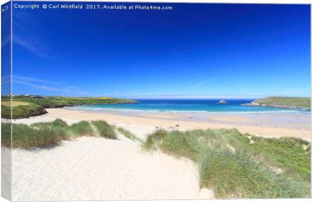 Crantock Bay in Cornwall, England. Canvas Print by Carl Whitfield