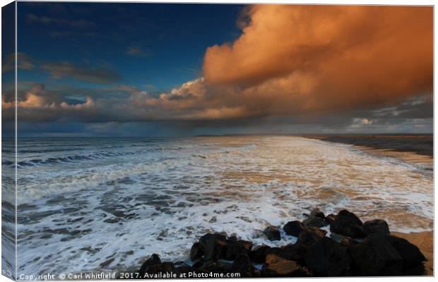 Winter Sunset at Westward Ho! Canvas Print by Carl Whitfield
