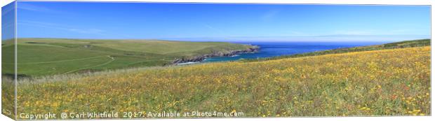 Polly Joke Beach in Cornwall, Panoramic Canvas Print by Carl Whitfield