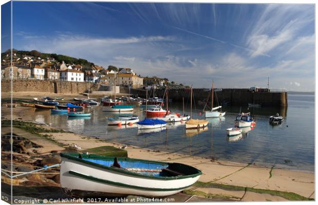 Mousehole in Cornwall, England. Canvas Print by Carl Whitfield